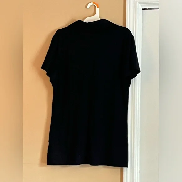 NWT J. Corrine Black Collared T-shirt - Picture 5 of 5